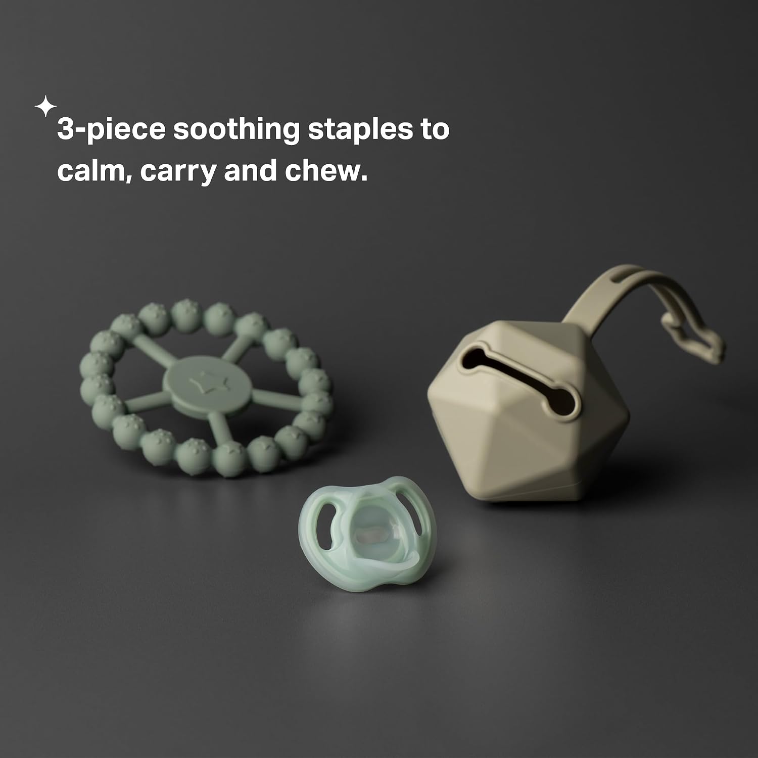 Tommee Tippee Silicone Comfort Gift Set, Ultra-Light Pacifier 0-6m, Carry Case Hold 2 Pacifiers, Teething Ring 3m+