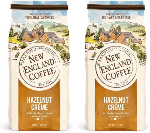 New England Coffee Hazelnut Crème Ground Coffee 11oz (Pack of 6)