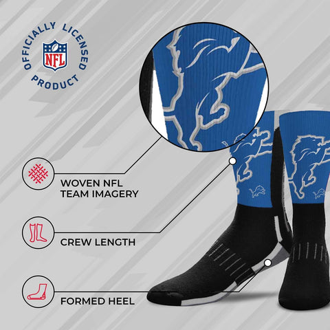 NFL Adult Curve Socks - Game Day Apparel - Machine Washable - Warm & Cold Weather - Comfort and Style for Men &Women