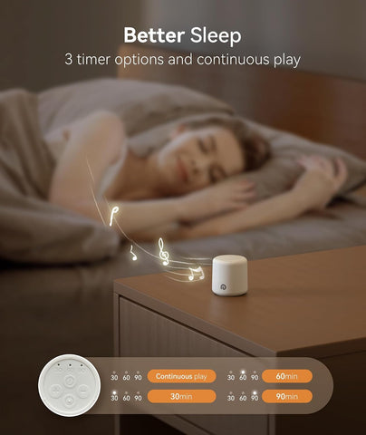 Dreamegg Portable White Noise Machine, 1000mAh Battery, Travel Sleep, Cream