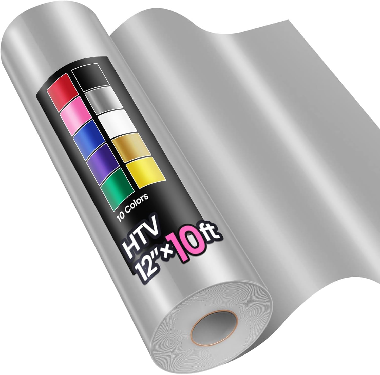 Sooez 12" x 10ft Heat Transfer Vinyl HTV Rolls, Iron on Vinyl for T-Shirt