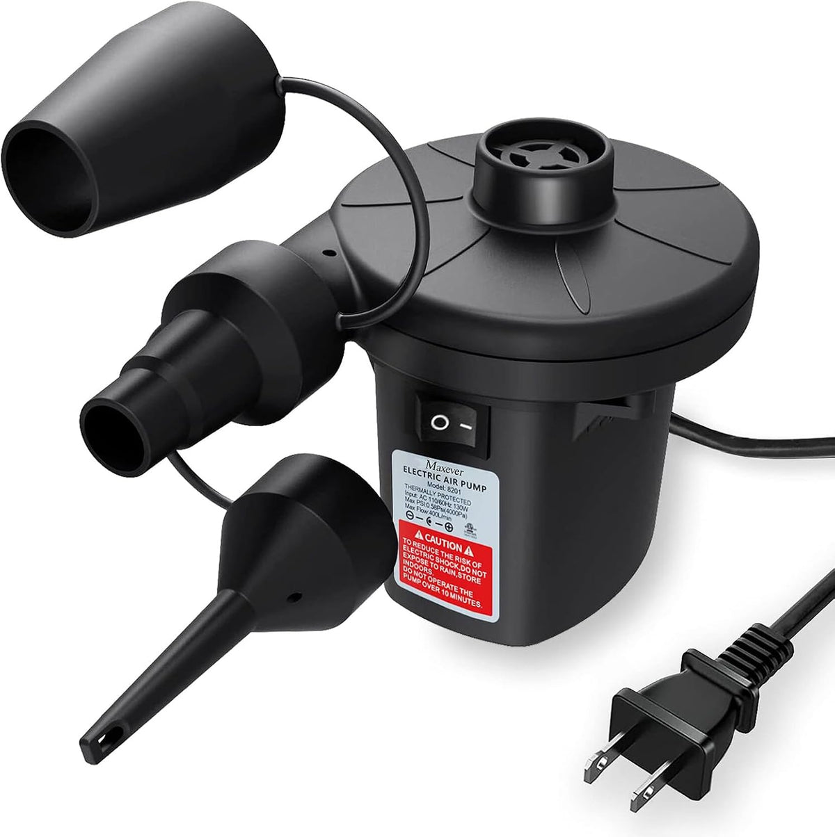 Quick-Fill Electric Air Pump with 3 Nozzles