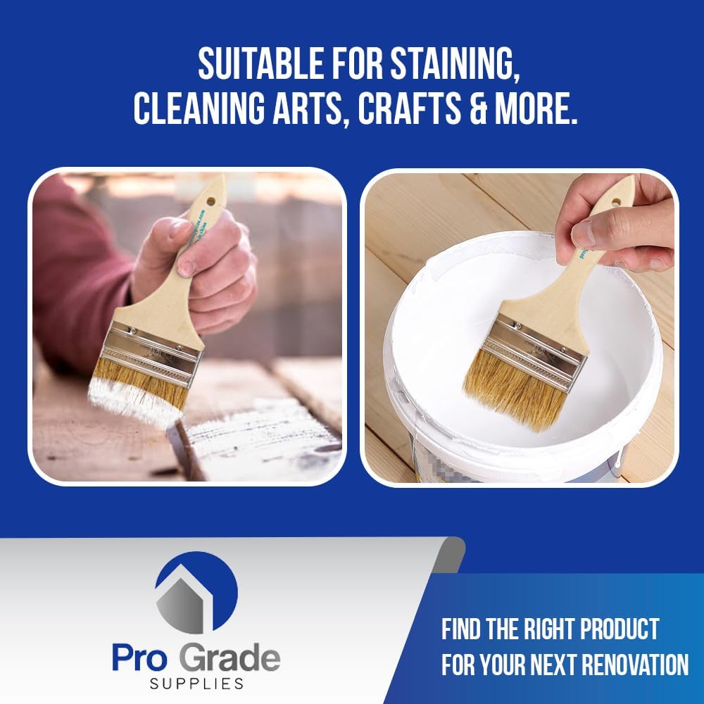 Pro Grade 4" Chip Brushes, Disposable Paint Brushes, for Sealers, 96 Pack