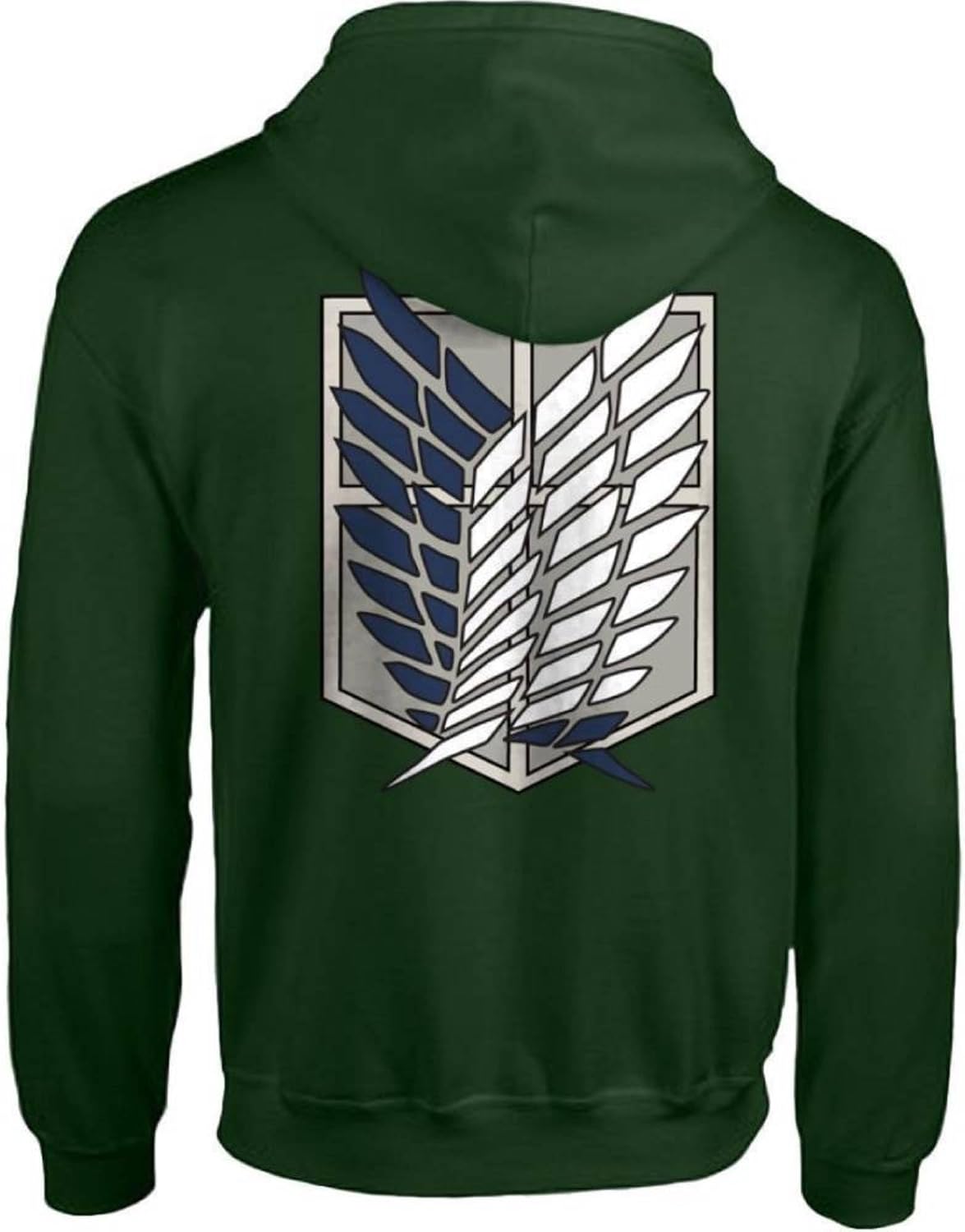 Ripple Junction Attack on Titan Men's Authentic Full Zip-Up Survey Corps Front & Back Hooded Sweatshirt Officially Licensed