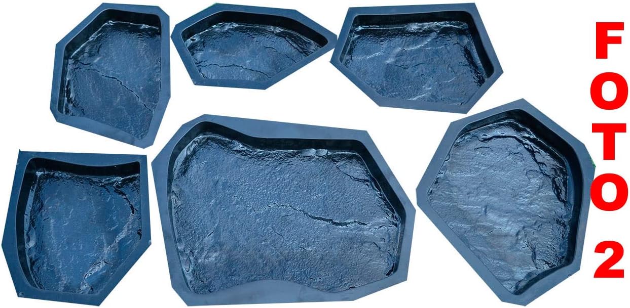 SvitMolds Concrete molds DIY Sold 6 pcs Plastic Moulds Flagstone Casting Concrete Paving Garden Paths Stone Patio Pavers for Garden Walkway #S34