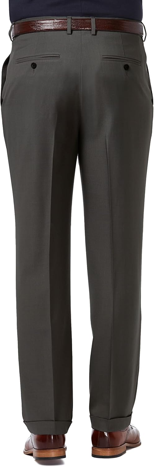 Haggar Men's Classic Fit Pleated Premium Comfort Dress Pant