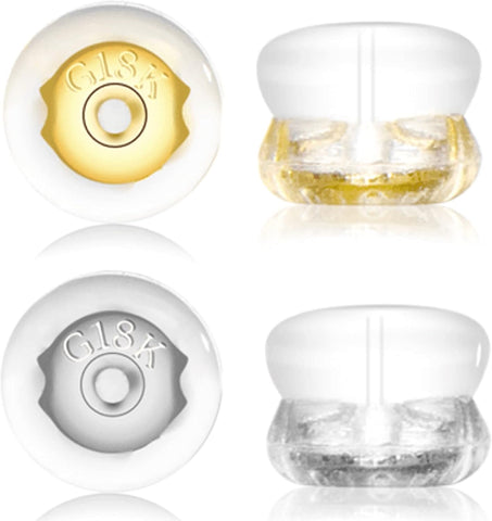 Earring Backs for Droopy Ears,Earring Backings,18K Gold Clear Earring Backs