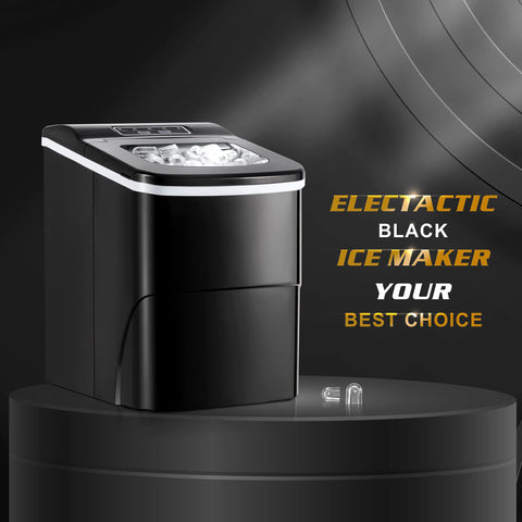 Electactic Ice Maker Countertop, Efficient Easy Carry Ice Machine,30Lbs/Day,Ideal for Restaurant, Bars, Home and Offices, Includes Scoop