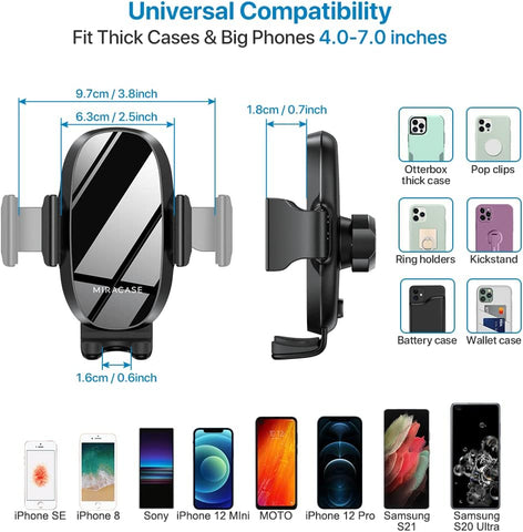 Miracase [Upgraded Version] Cup Phone Holder for Car, Universal Adjustable Long Neck Car Phone Mount Cradle Friendly Compatible with iPhone Samsung Google and All 4.0-7.0 inches Smartphones