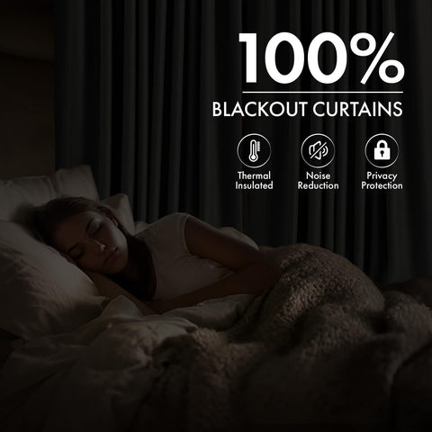 MIULEE 100% Blackout Linen Curtains for Bedroom 40W x 90L Oatmeal 2 Panels