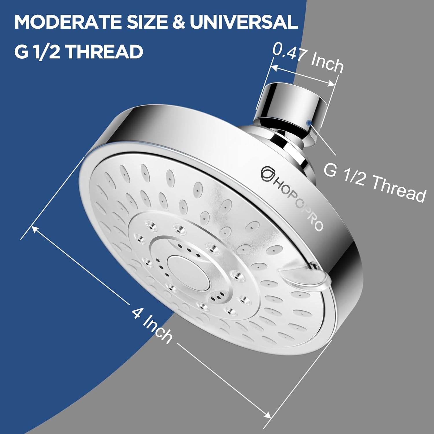 High Pressure Shower Head, HOPOPRO 5-Mode Fixed Showerhead, NBC Recommended