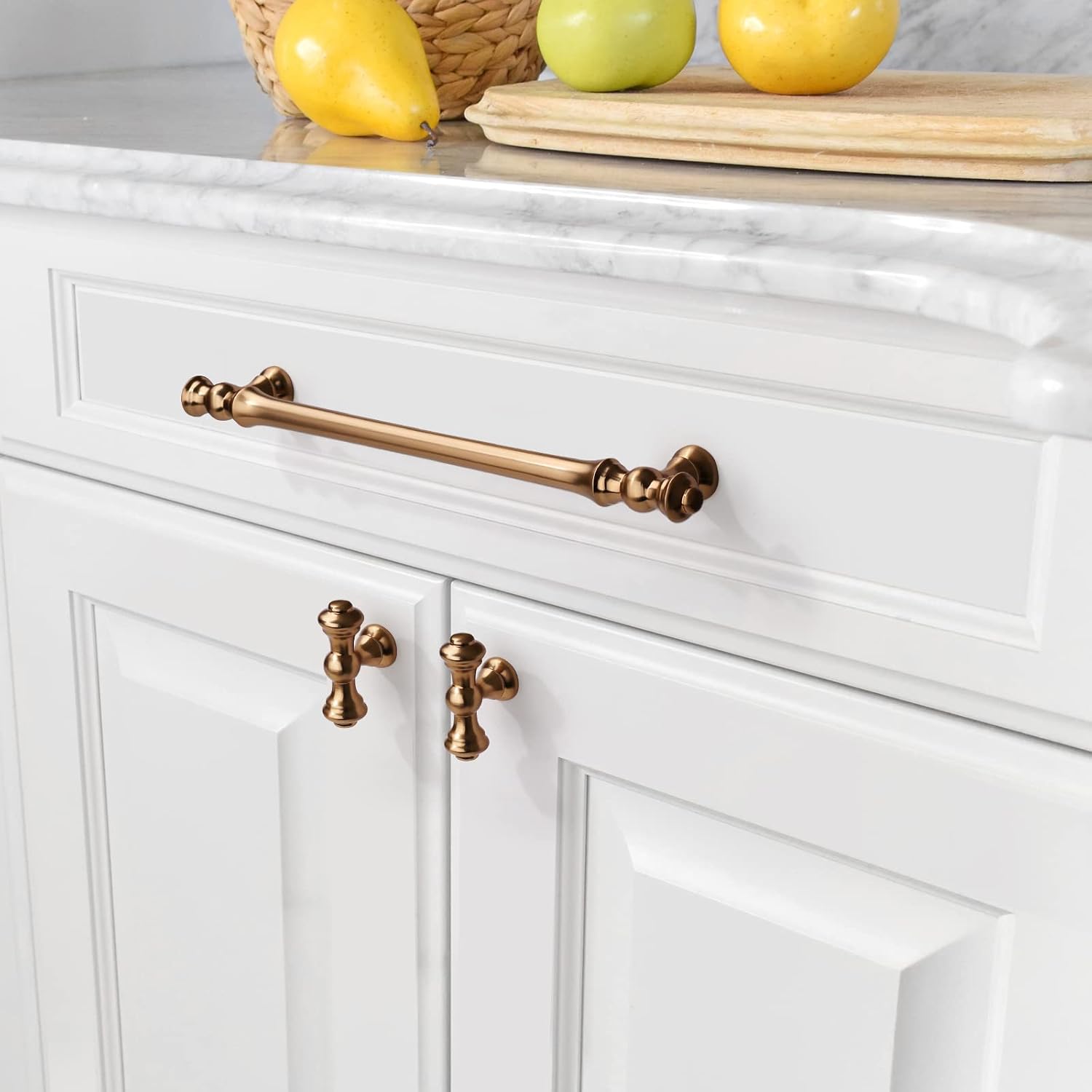Asidrama 1 Pack 7.5 Inch(192mm) Champagne Bronze Kitchen Cabinet Handles,Brushed Brass Cabinet Pulls Kitchen Cabinet Hardware for Cupboard Gold Drawer Pulls
