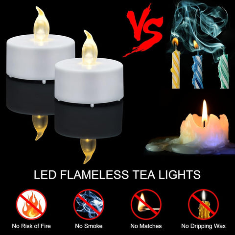 Nancia LED Tea Lights Battery Operated Flameless Candles 100PACK Warm White