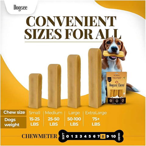 Dogsee Himalayan Yak Chews (XL - 6 Chews) | Yak Chews for Large Dogs | Dog Treats | Helps Joint Pain | Rawhide-Free