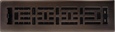 Decor Grates AJH212-RB Oriental Floor Register, 2x12 Inches, Rubbed Bronze Finish