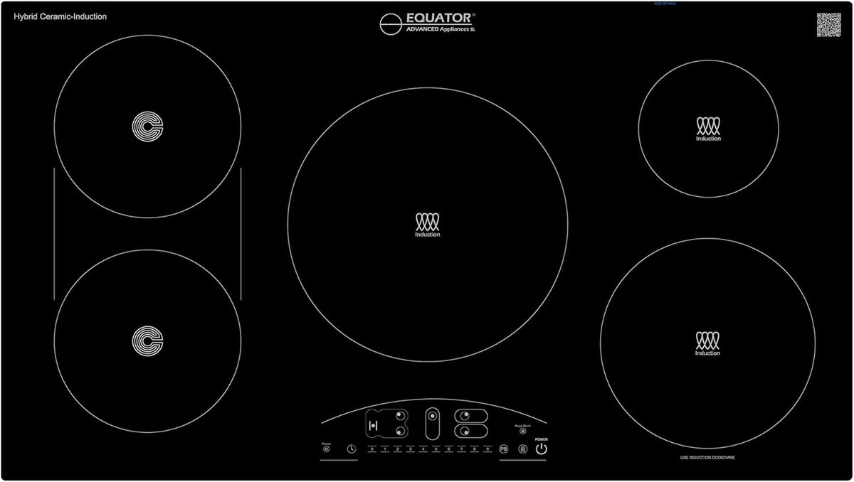 Equator 36" Electric Hybrid Cooktop with 3 Induction & 2 Ceramic Burners