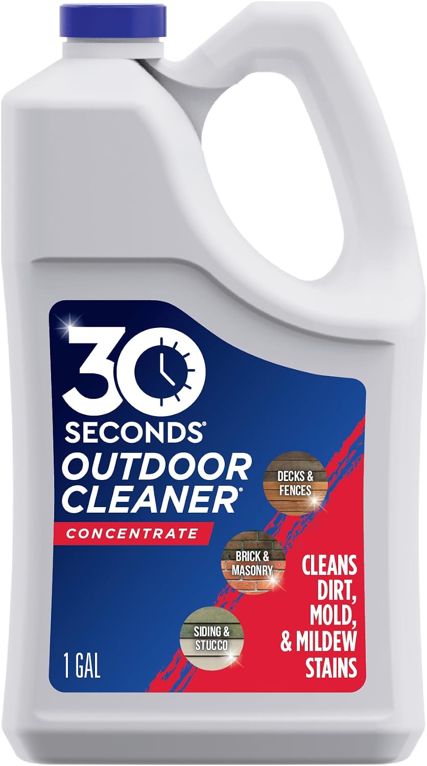 30 SECONDS Outdoor Cleaner Dirt,Mold & Mildew Cleaner & Stain Remover Concentrate | 1 Gallon