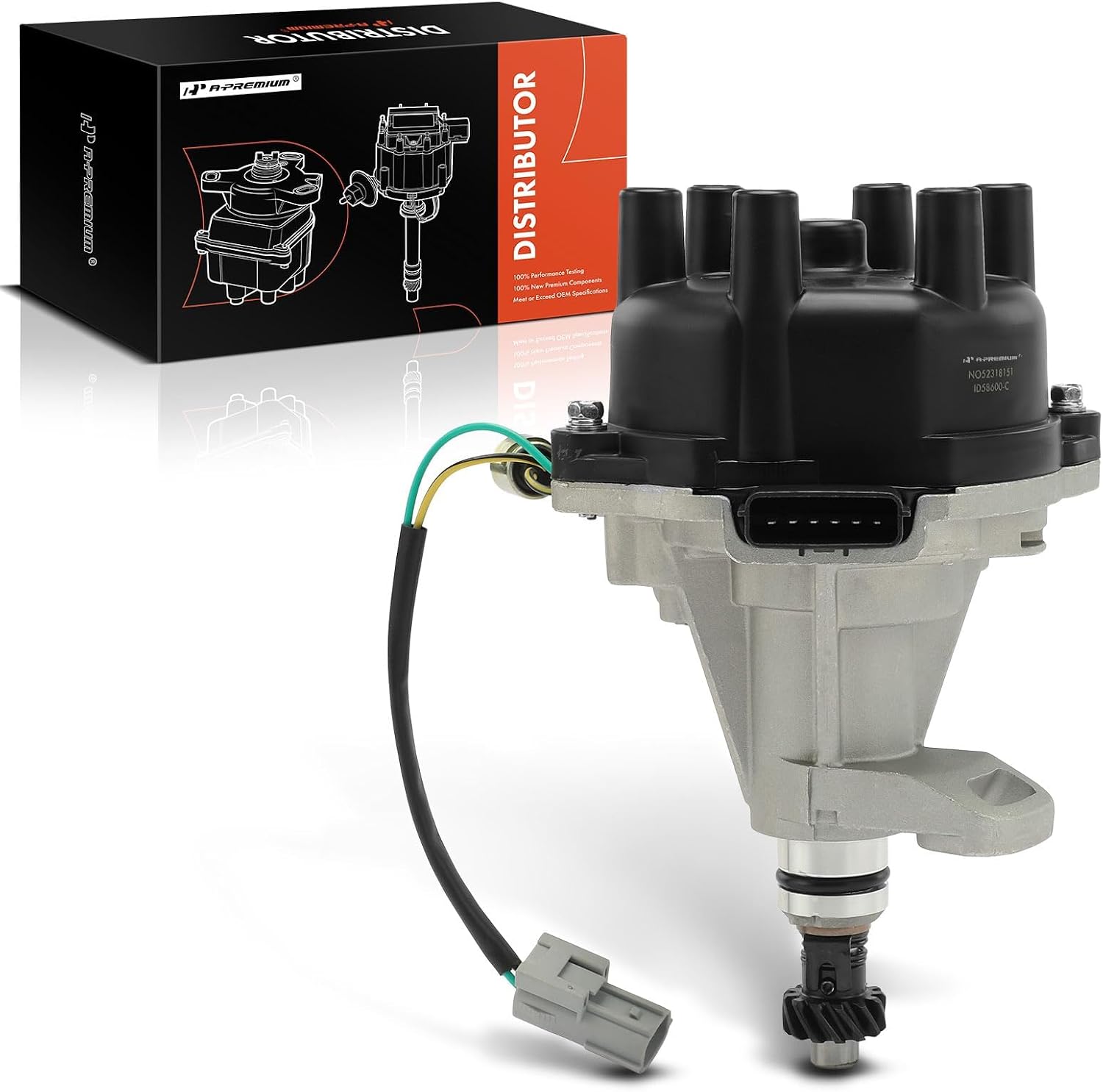 A-Premium Ignition Distributor with Cap and Rotor, 3.3L V6, 6+2 Blade