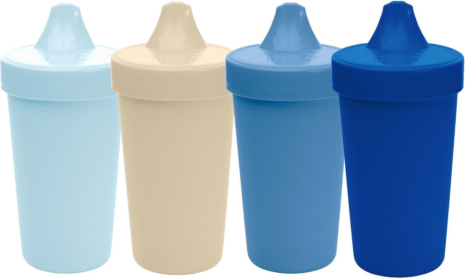 Re-Play Spill-Proof Sippy Cups for Toddlers - Kids Reusable 10 Oz Set of 4, Dishwasher & Microwave Safe, Made in USA, Cool Blues
