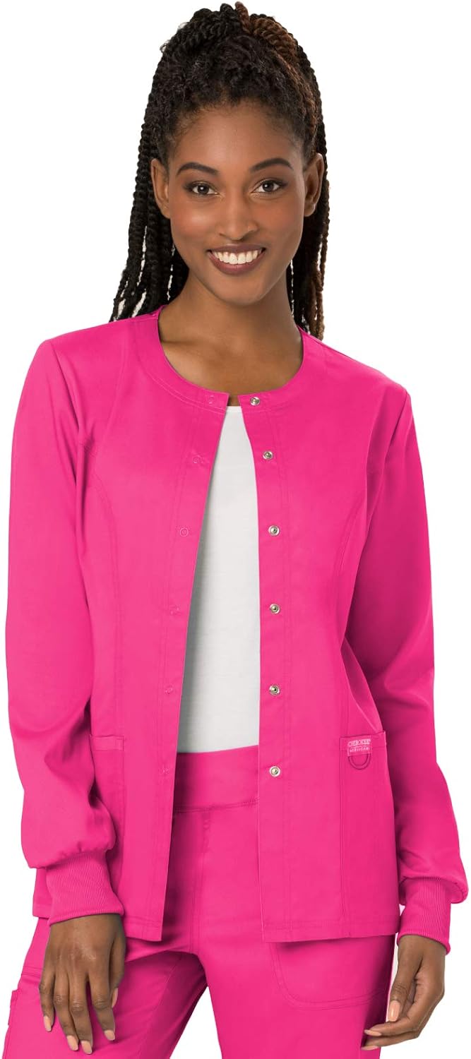 Cherokee WW Revolution Scrub Jackets for Woman Snap Front Nurse Jacket
