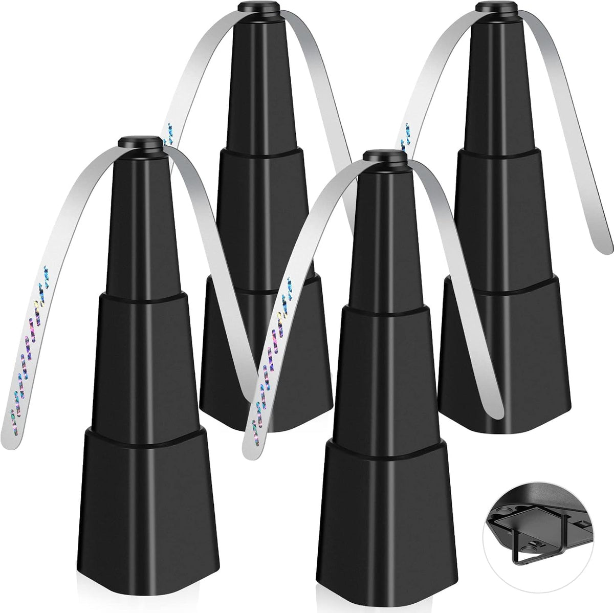 Fretech Fly Fans for Tables 4 Pack - Portable Automatic Picnic Table Food Repellent Fans Spinner for Restaurant, Party, Home