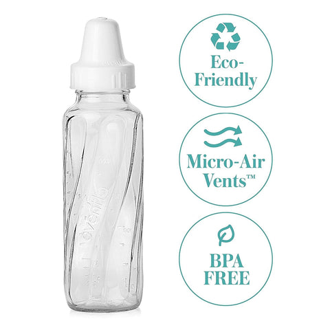 Evenflo Feeding Classic Glass Twist Bottles, 8 Ounce (Pack of 6),Clear,1018611
