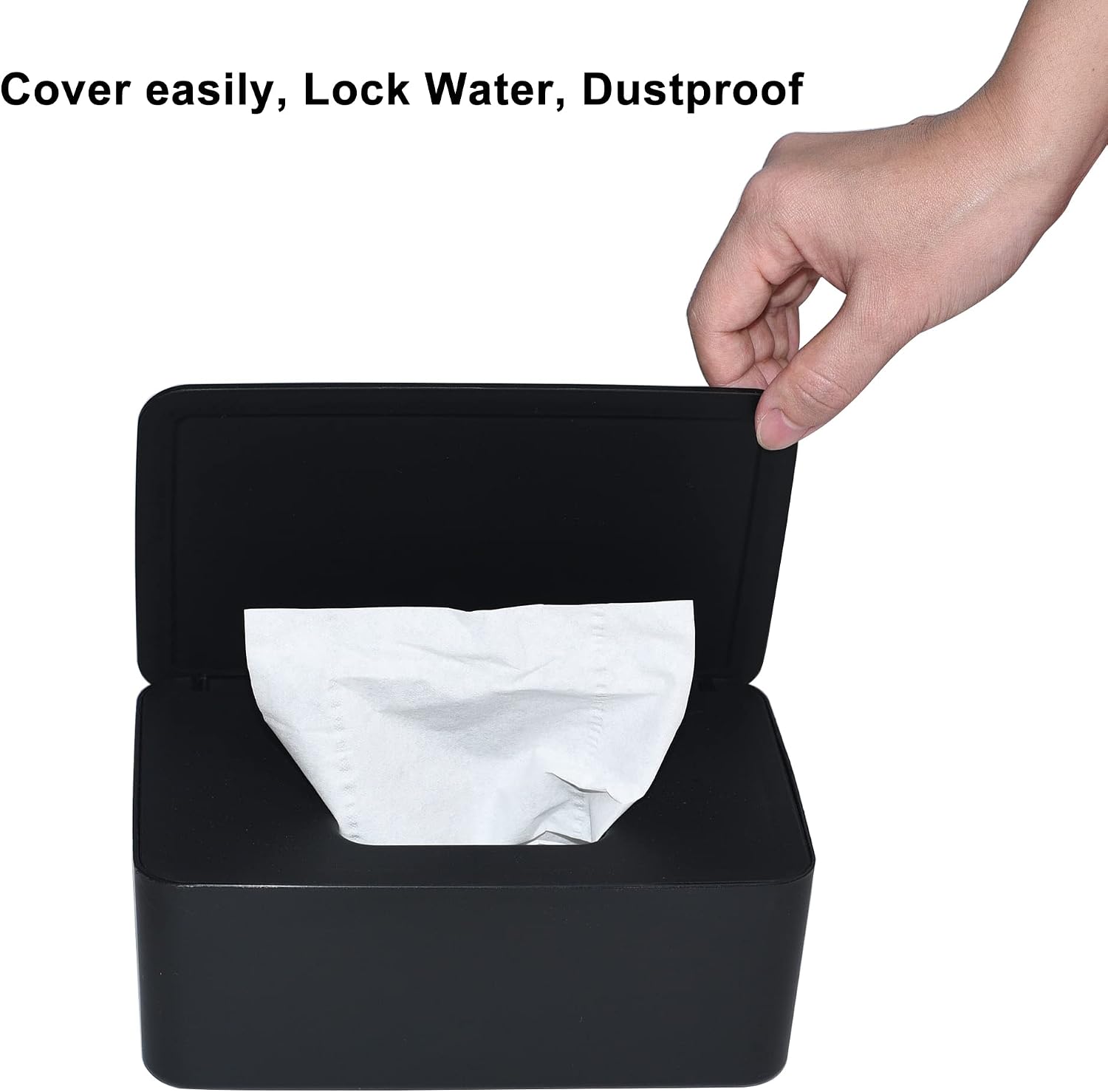Diaper Wipes Dispenser, Tissue Storage Box Case (Black)