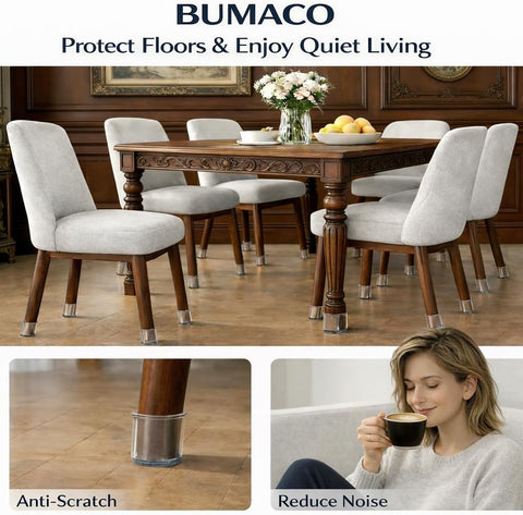 BUMACO 40Pcs Chair Leg Floor Protectors for Hardwood Floors Anti-Scratch