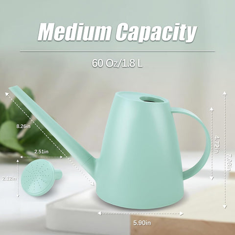1.8L Watering Can, Small Watering Can for Indoor Plants with Long Spout