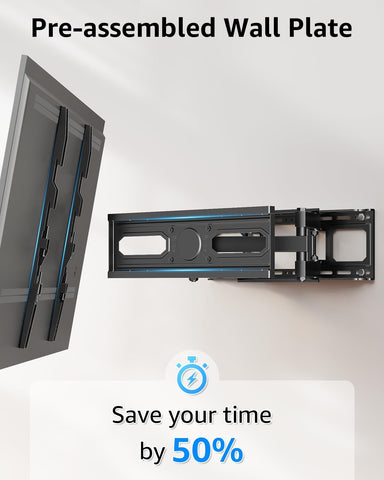 EconoMe TV Wall Mount for Most 32-65 inch Flat Screen/LED/4K TVs, TV Mount with Swivel and Tilt Articulating Dual Arms, Full Motion Wall Mount up to 16” Stud, Max VESA 400X400mm, up to 99lbs
