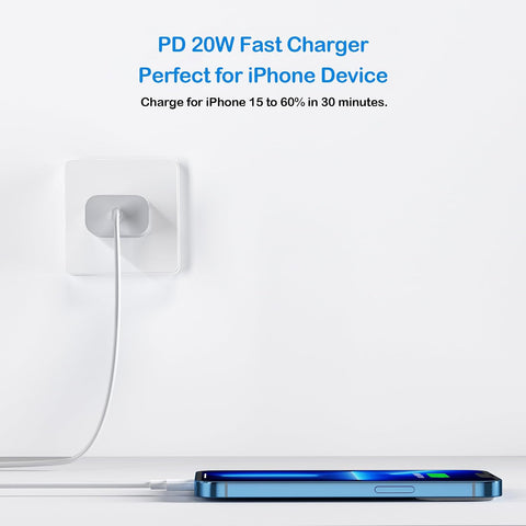 USBC Charger Block for iPhone 17 Charging Plug,MFI Certified Fast USB C Wall Cube 6Pack Power Adapter for iPhone 17/Air/16/16E Pro/Plus/Pro Max/15/14/13/12/11,for iPad Air/Mini USB-C Charge Brick Box