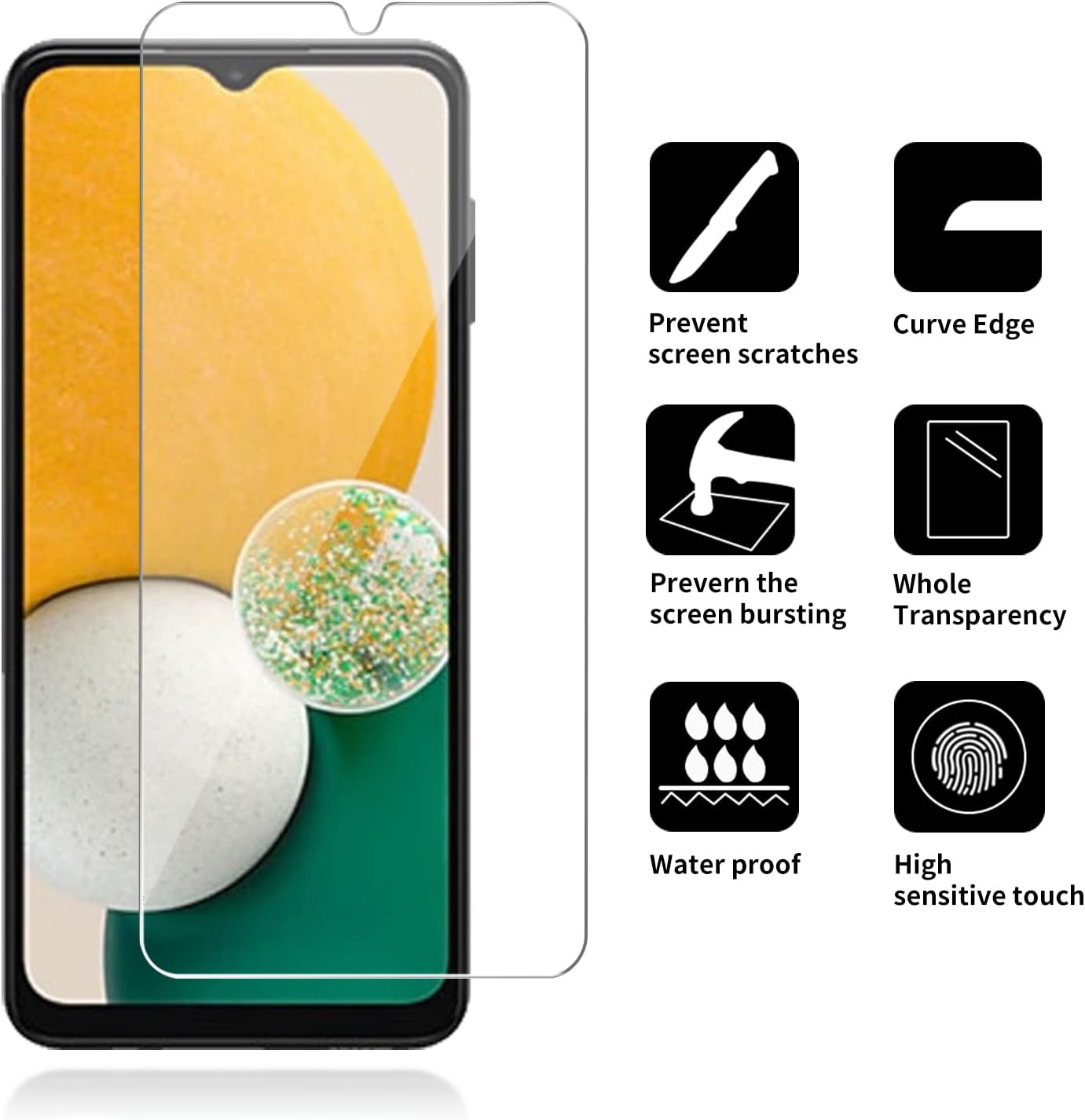 [4 Pack Glass Screen Protector Compatible for Samsung Galaxy A13 5G / A13 4G/A13 LTE/A12 [9H Hardness]-HD Screen Tempered Glass, Scratch Resistant,[Case Friendly] sm-a136u a125a a125w