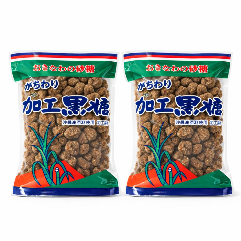 [Pack of 2] OKINAWA KACHIWARI KOKUTO BLACK SUGAR – Traditional Japanese Brown Sugar Chunks, Rich Molasses Flavor, Naturally Crafted from Sugarcane – 10.5 oz (300 g)