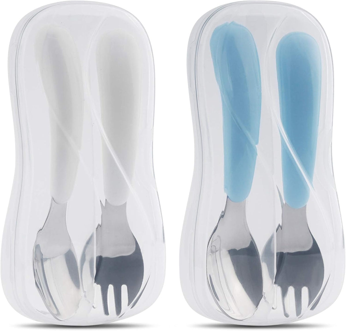 Kirecoo 2 Set Stainless Steel Toddler Utensils with Travel Case