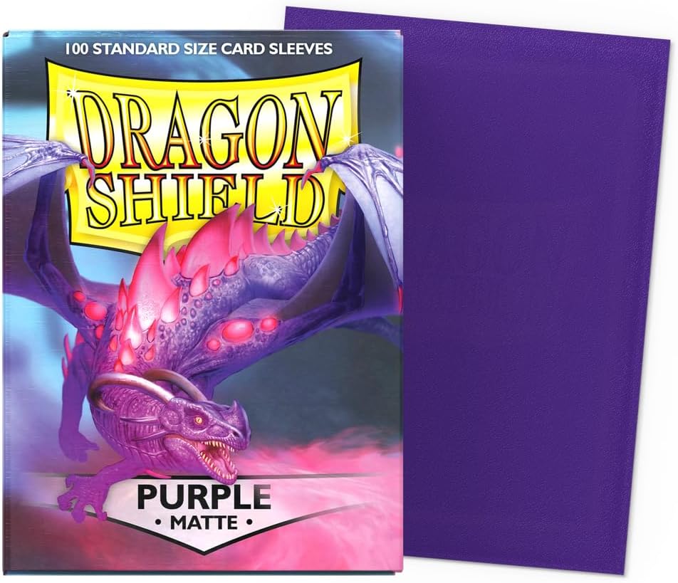 Dragon Shield | Standard Size Card Matte Sleeves | 100 CT - Smooth & Tough Premium TCG Sleeves | Compatible with Pokemon, Flesh & Blood, One Piece & Magic the Gathering | Purple
