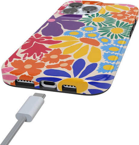 Casely iPhone 16 Pro Max Case | Flower Patch | Multi-Color Floral | Compatible with MagSafe | Classic Ultra Slim Design