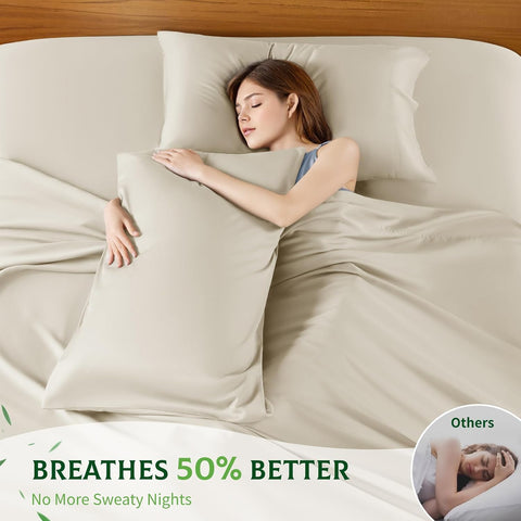SONORO KATE 100% Viscose Derived from Bamboo_Sheets, Extra Deep Pocket,3PC