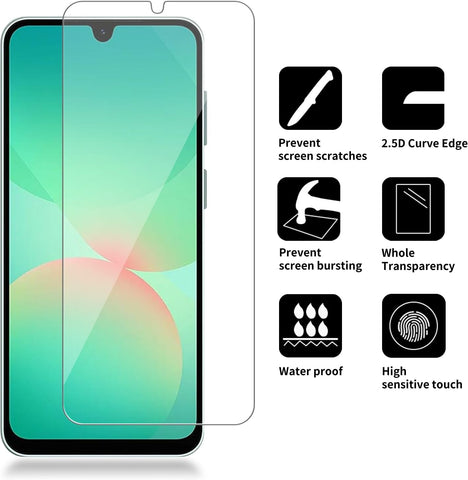 4 Pack Glass Screen Protector Compatible for Samsung Galaxy a26 5G / SM-A266M/DS [9H Hardness]-HD Screen Tempered Glass, Scratch Resistant,Easy Install [Case Friendly]