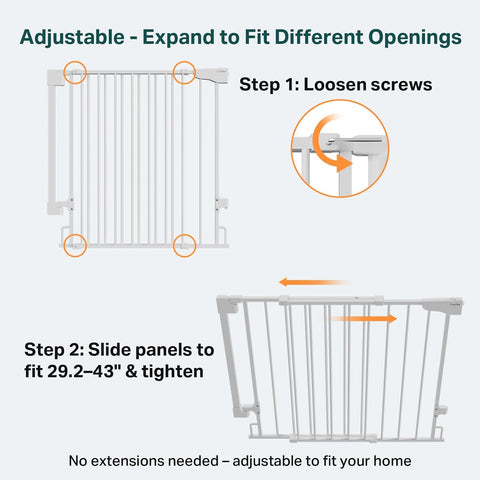 Cumbor 2 Pack 29.2-43" No Bottom Bar Baby & Dog Gate for Stairs & Doorways