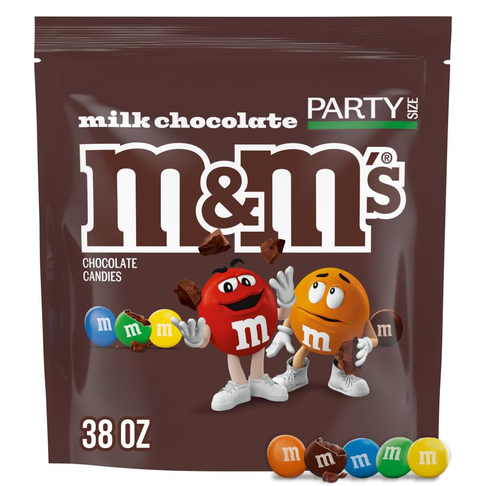 M&M'S Milk Chocolate Candy Bulk Pack, Party Size, 38 oz Bag