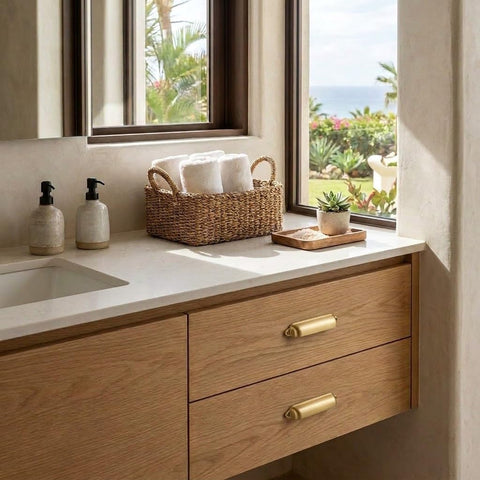 khtumeware 2 Pack Champagne Bronze Cup Pulls 3 Inch Center to Center - Cabinet & Drawer Handles for Kitchen Hardware
