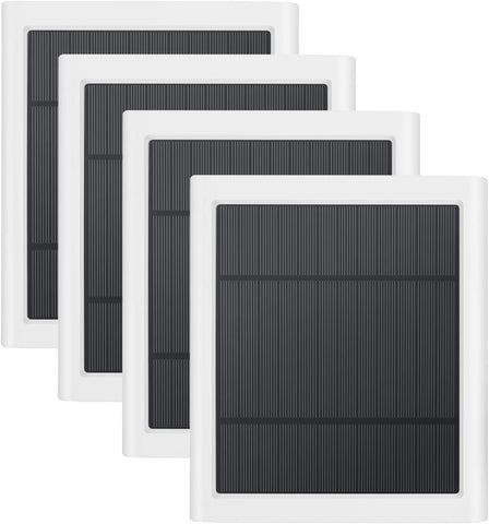 Solar Panel for Ring Camera, 4 Pack 4W Solar Charger with 10FT Cable, USB-C to Barrel Plug Adapter, Compatible with Ring Stick Up Cam Battery/Pro, Spotlight Cam Battery/Plus/Pro, Reolink Argus Pro
