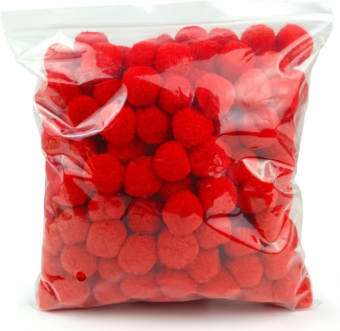 200 Pieces Pom Poms, 1 Inch Craft Pom Poms, Fuzzy Pompom Puff Balls for DIY Arts, Crafts Projects, Home Decorations (Red)