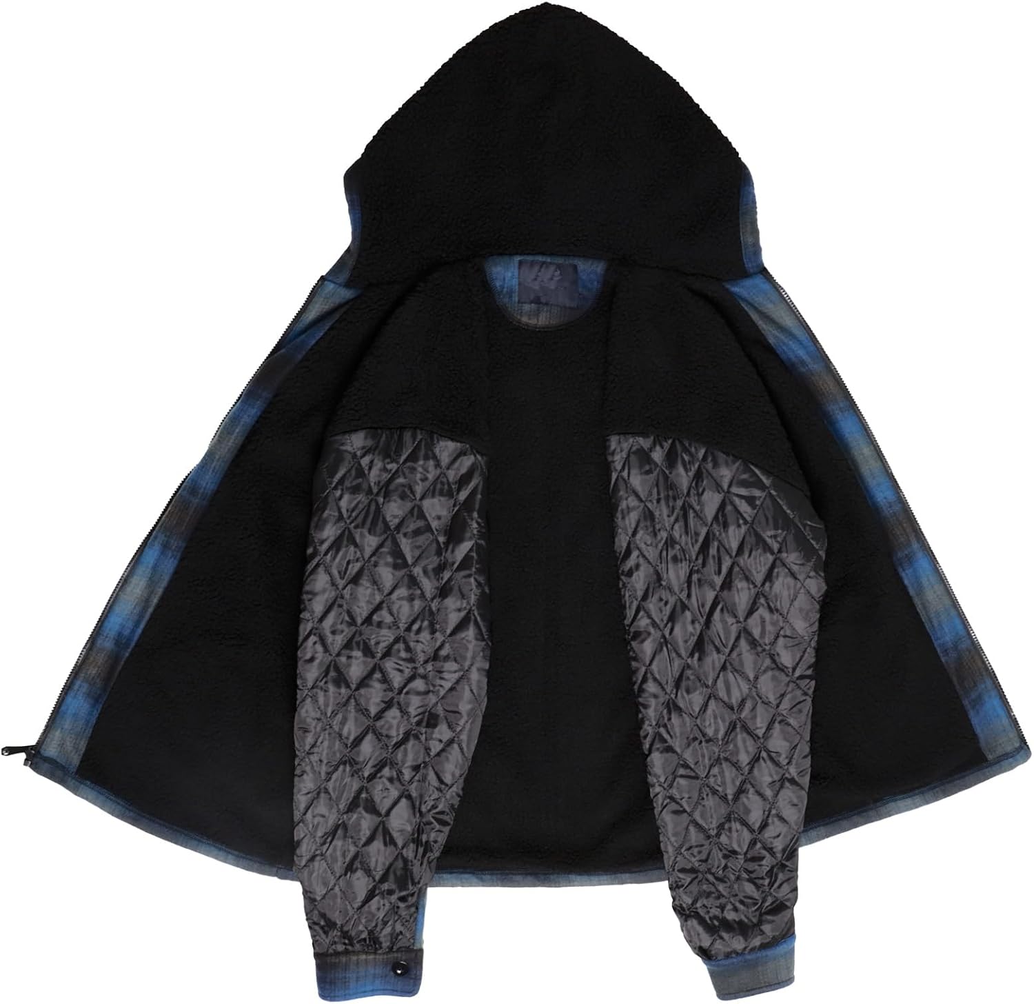 Gary Com Heavy Thick Flannel Plaid Jacket Sherpa Fleece Lined Hoodies for Men Zip Up Winter Warm Coat Zipper Sweatshirt