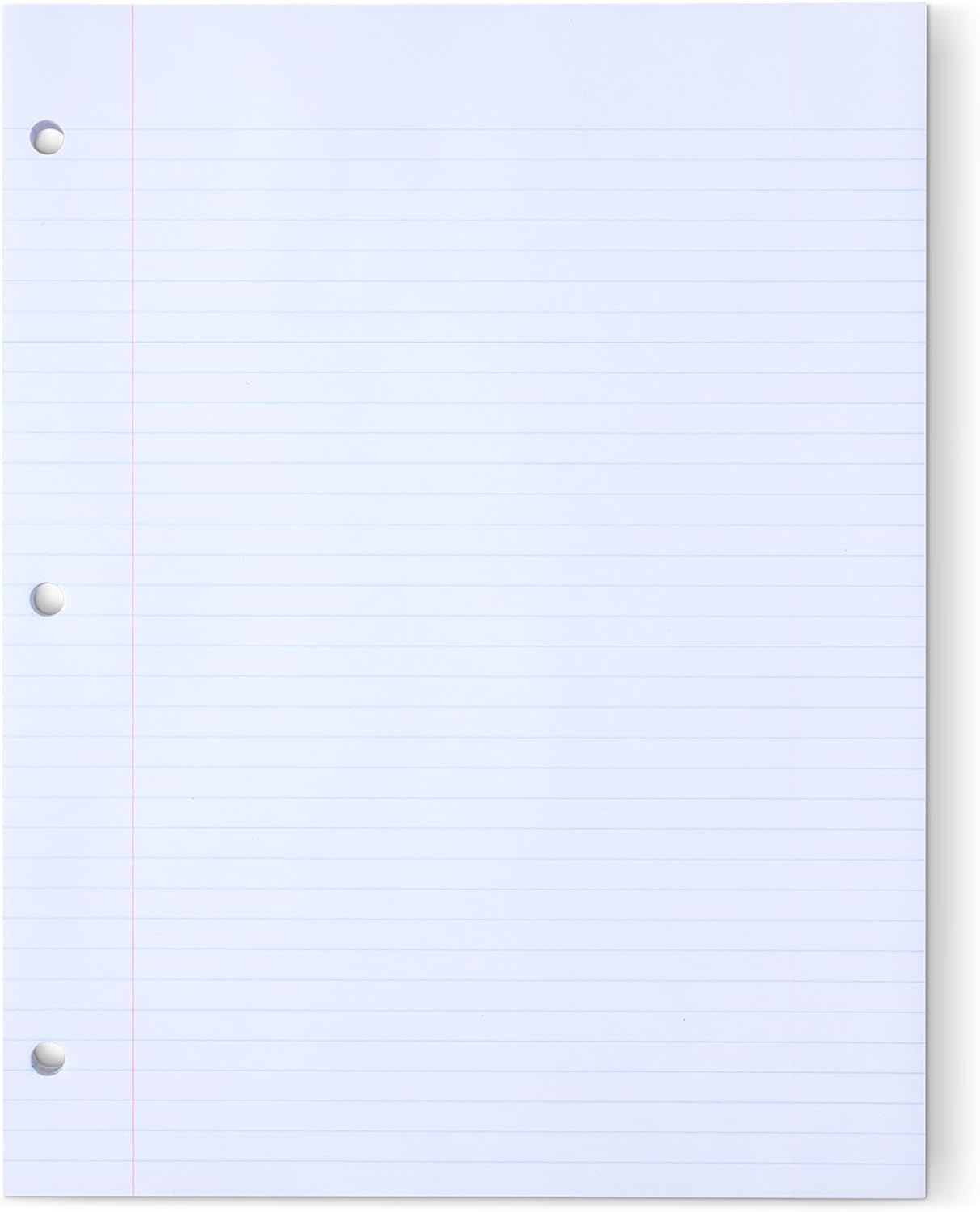 Amazon Basics College Ruled Loose Leaf Paper, 11" x 8.5", 150 Sheets, White, No Binding, 1-Pack