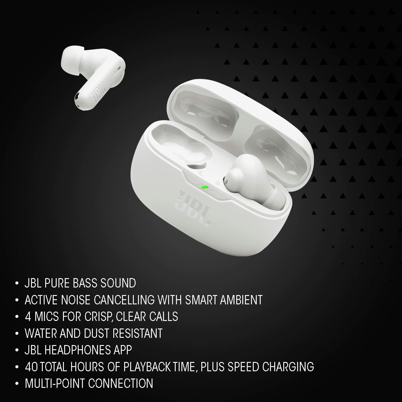 JBL Vibe Beam 2 - Noise Cancelling Earbuds - Black