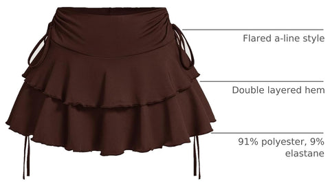 OYOANGLE Women's Plus Size High Waisted Y2K A Line Ruffle Skorts Mini Skirt