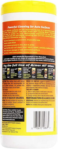 Armor All Interior Car Cleaning Wipes, Canister, Powerful Cleaning for Dashboards, Vinyl, Clear Plastics, Carpet and Fabric, 25 Count (Pack of 2)