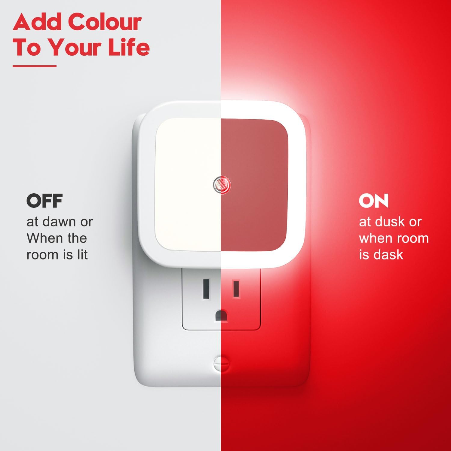 Sujeet Red Night Light, Night Lights Plug into Wall 4-Pack, Nightlight Plug in Night Light, Dusk to Dawn Night Lamp Led Night Lights for Adults Bedroom, Bathroom, Hallway