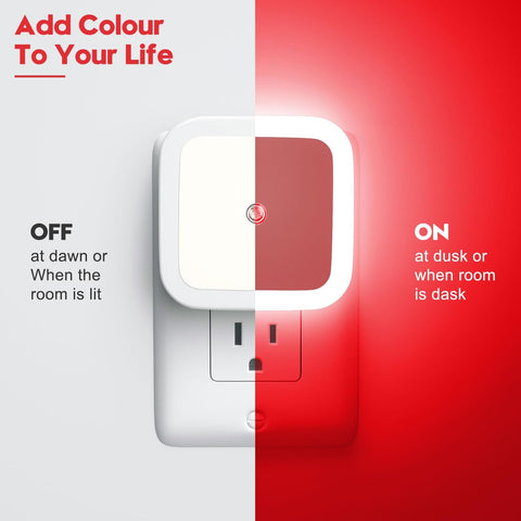 Sujeet Red Night Light, Night Lights Plug into Wall 4-Pack, Nightlight Plug in Night Light, Dusk to Dawn Night Lamp Led Night Lights for Adults Bedroom, Bathroom, Hallway